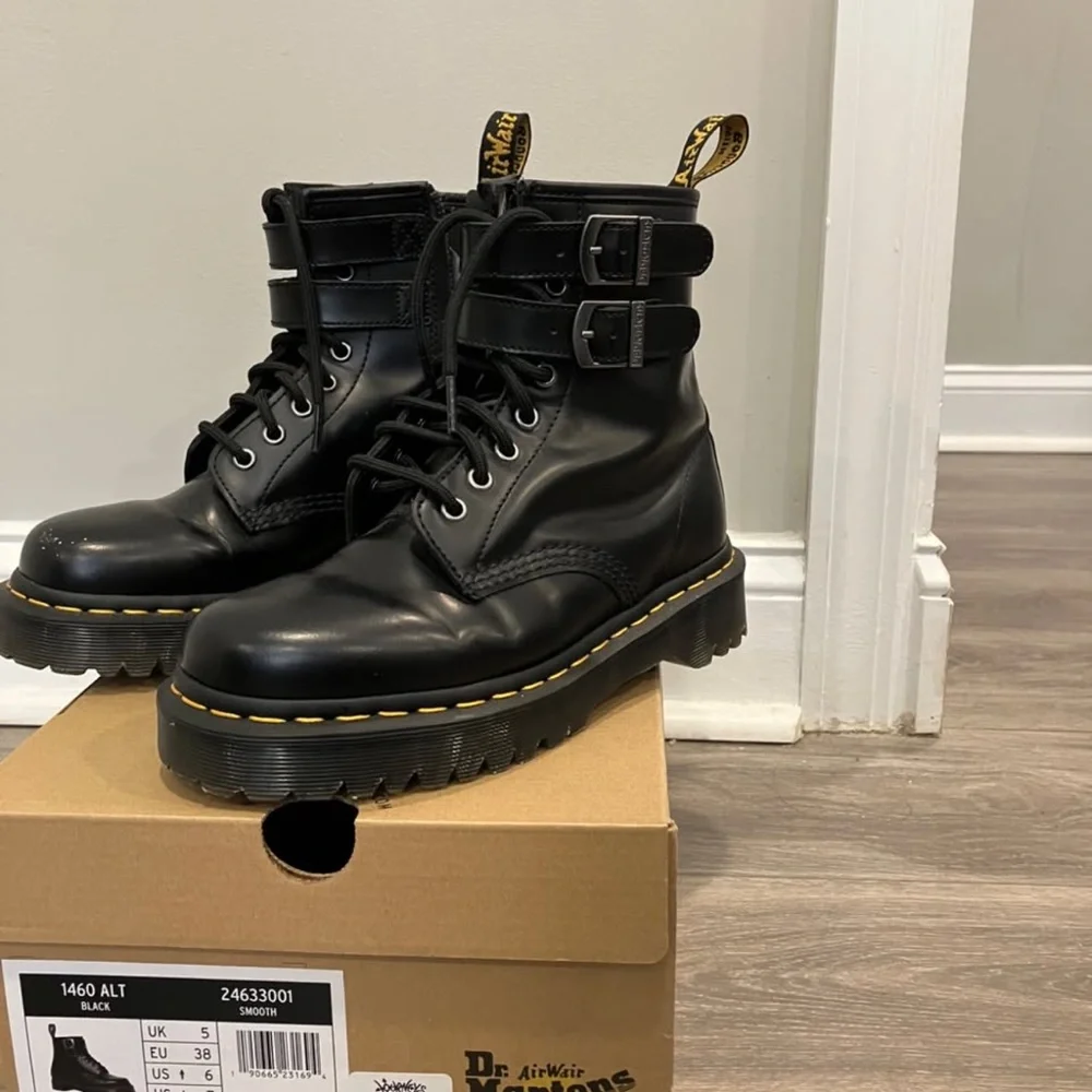 Dr. Martens Black Leather Boots - Picture 1 of 5